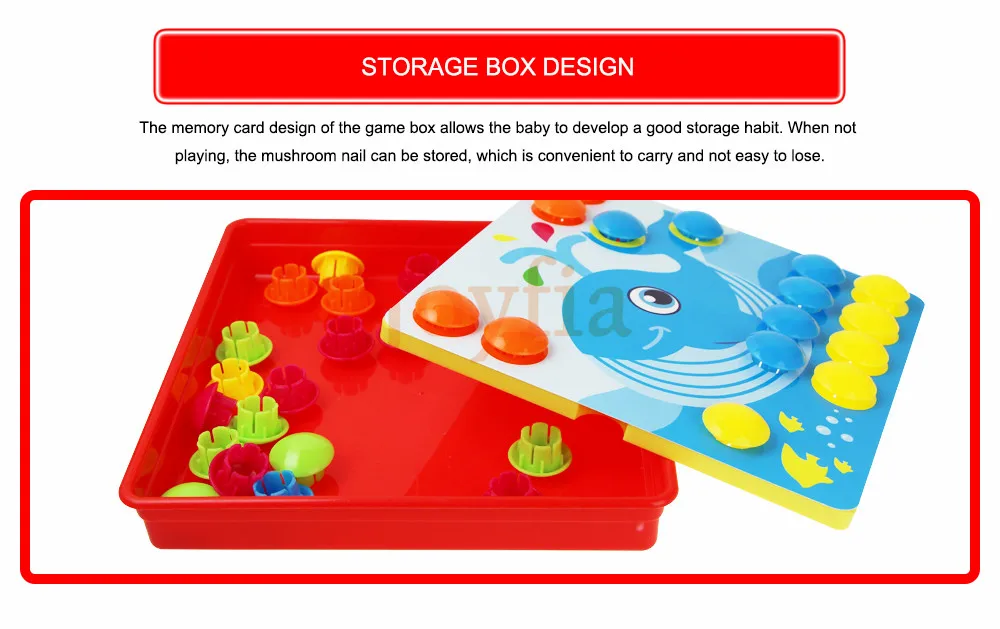 3D пазлы, игрушки для детей, композитная картина, головоломка, мозаика, гриб, набор для ногтей, кнопка для сборки, художественная игрушка для детей, Монтессори>