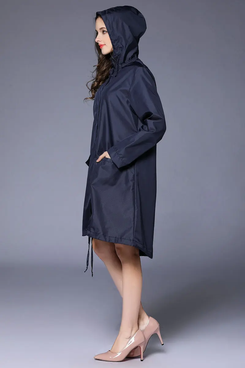 Модный высококачественный Женский Водонепроницаемый Длинный плащ-светильник в подарок, куртка-дождевик с капюшоном и сумочкой