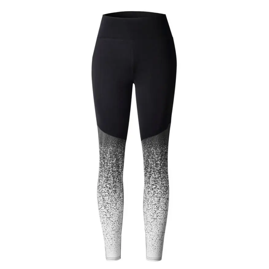 KLV штаны для йоги женские градиентные брюки для йоги, облегающие брюки спортивные тренировочные с высокой талией штаны для бега фитнес эластичные Леггинсы#2 - Цвет: Серый