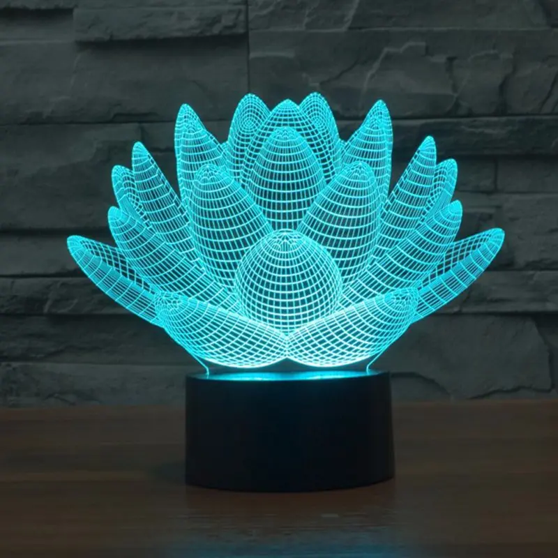

3D Led Night Light Novelty Lotus Bulbing USB Touch Switch Table Lamp 3D Star Wars Luminaria de Mesa Vision Illusion