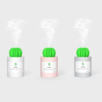 

USB Power Cute Cactus Essential Oil Diffuser Aroma Aromatherapy Night Light Fine Fog Humidifier Household Room Decor Car Accesso