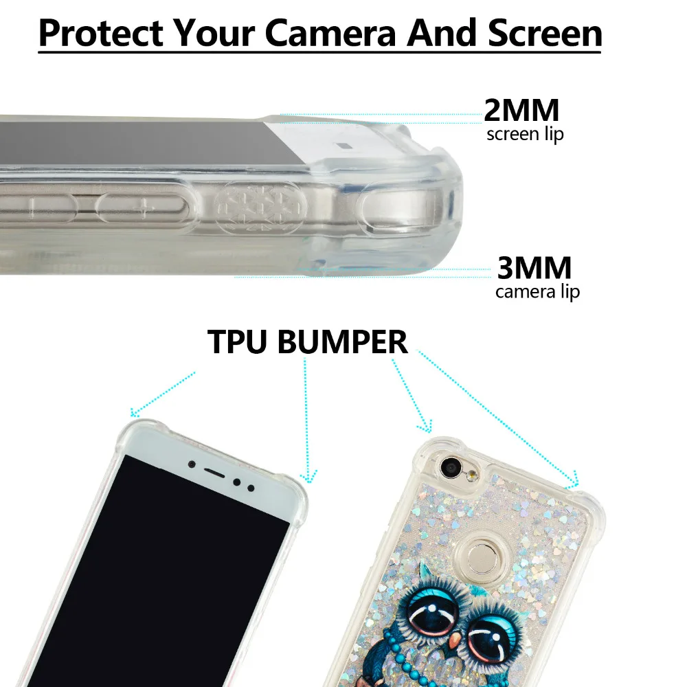 Redmi Note 5A Shockproof Case Gliter Bling Clear Soft Case Cover For Redmi 4A Note 5A Shiny Print Capa For Xiaomi Redmi Note 5A5