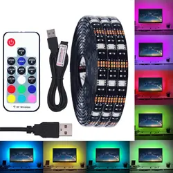 USB DC 5V RGB Светодиодная лента Водонепроницаемый 5050 30 светодиодный s/M светодиод Рождественские огни Гибкая лента для ТВ фон для внутреннего