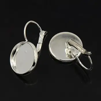 

Brass Leverback Earring Components, Lead Free & Nickel Free, Silver, Tray: 20mm; 32mm