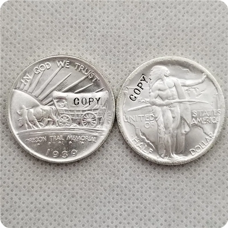 UNC silver USA 1926-1939 Oregon Trail Memorial половина копия доллара монета