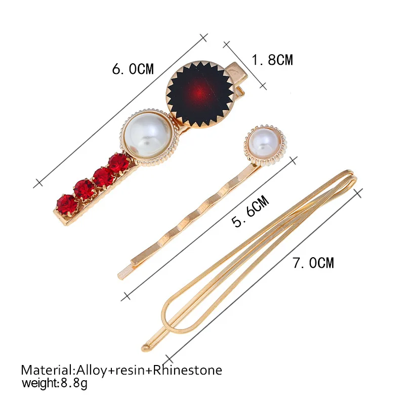 Корейский из сплава и полимера, со стразами шпилька одна заколка для волос комплект из 3 предметов цветов жемчужное Haripin для Для женщин Femme Mujer