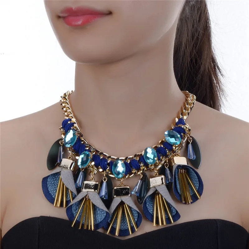 

JEROLLI Fashion Luxury brand Crystal Choker Statement Necklace Chunky collar Necklaces & Pendants Women Neckalce