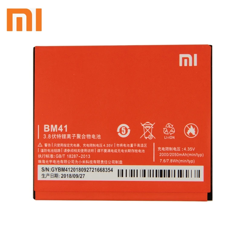 

Xiao Mi Xiaomi BM41 Phone Battery For Xiao mi Redmi 1S Redmi 2 Redmi2A Redmi1S Redmi2 2A 2050mAh Original Replacement Battery