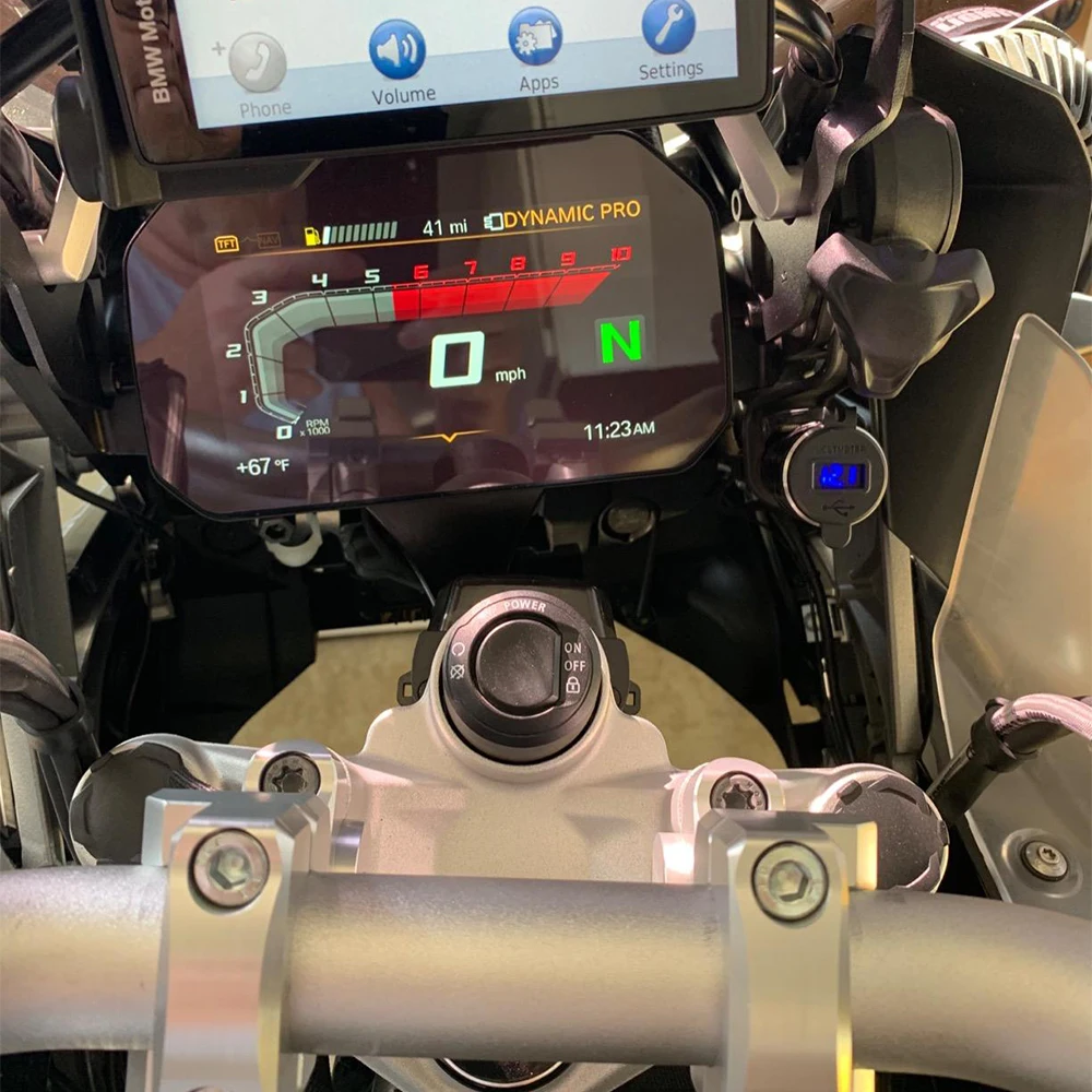 Для BMW F800GS R1250GSA R1200GS QC 3,0, двойной USB, водонепроницаемый, мотоциклетное зарядное устройство, розетка, адаптер для прикуривателя, светодиодный дисплей