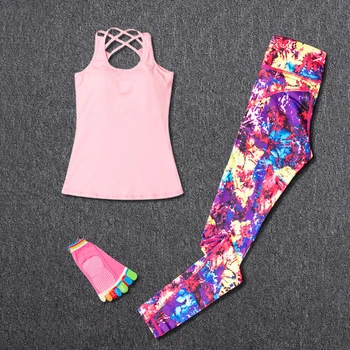 

Women Sport Wear Sport Suit Fitness Yoga Sets Workout Gym Clothing Running Leggings Yoga Socks+pants Lose Weight Sportswear