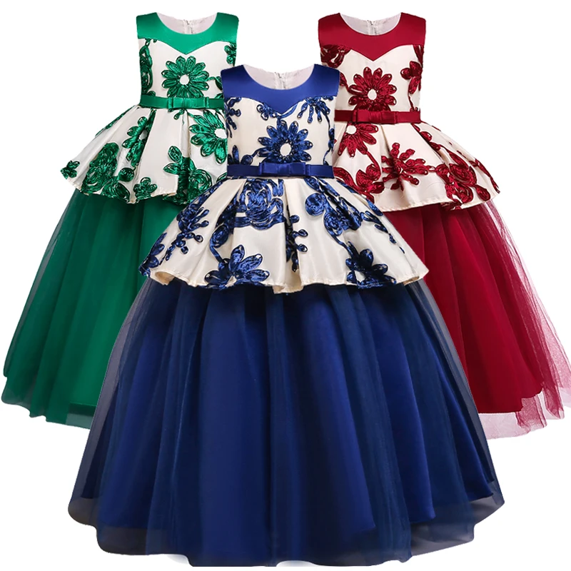 

Girls Long Tulle Party Princess Dresses For Teen Girl Elegant Children Wedding Gown Dress Clothing Kids New Year Vestido 4-15yrs