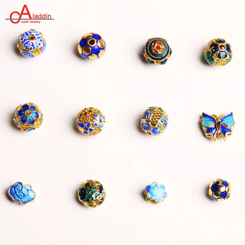 

Aladdin Cloisonne Copper Spacers Beads Ethnic Color Butterfly Enamel DIY Women's Bracelet Earrings Jewelry Accessories 541-552