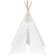 Вместительные парусиновые оригинальные Прорезыватели для зубов для детей с индийскими играми палатка дом для детей Открытый Крытый Типи тройник моча палатка белый
