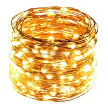 Рождество 20 м 66FT 200 светодиодный s медный провод светодиодный гирлянда с адаптером питания сказочные гирлянды Рождественские Свадебные украшения