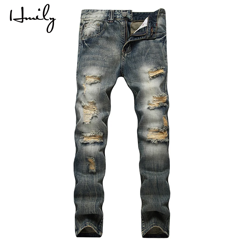 Hmily Fashion Men Jeans High Quality Dark Blue Color Ripped Jeans Homme 100 Cotton Destroyed Biker Jeans Men Brand Pants Jeans Aliexpress Hmily Fashion Men Jeans High Quality Dark Blue Color Ripped Jeans Homme 100 Cotton Destroyed Biker Jeans Men Brand Pants Jeans Aliexpress