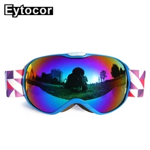 Детские Лыжные снежные очки для мальчиков и девочек UV400 Защита Анти-туман снег лыжные очки двойной лыжные очки с линзами Eytocor