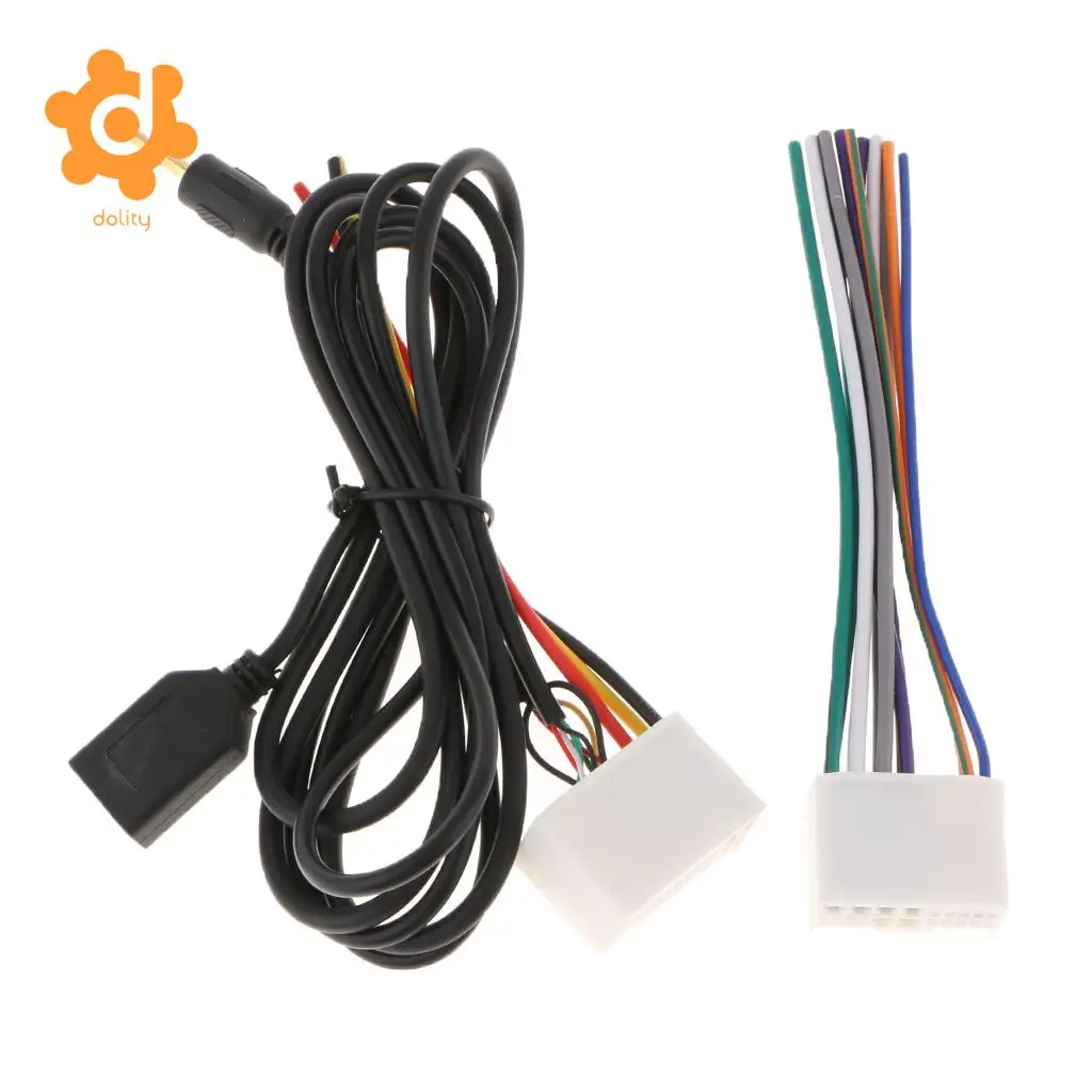 Car Audio Cable Harness Plug W/ USB AUX Line for KIA K2 K5 Hyundai