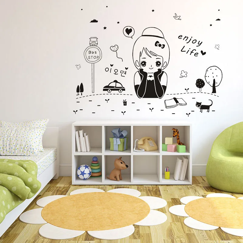 [Fundecor] diy home decor cute mymoe girls wall stickers for children's