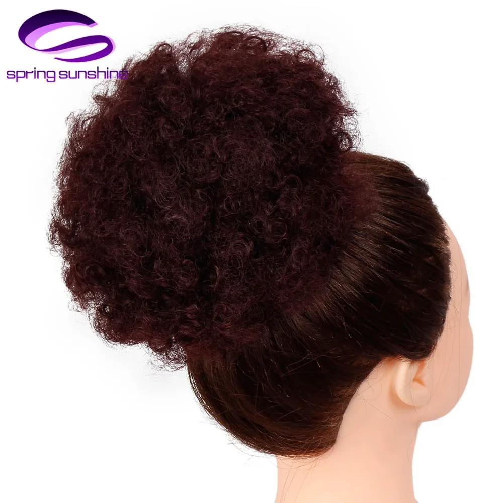 

ELEGANT MUSES Soft Ponytail High Puff Afro Hair Bun Synthetic Short Afro Kinky Curly Drawstring Clip in on Chignon