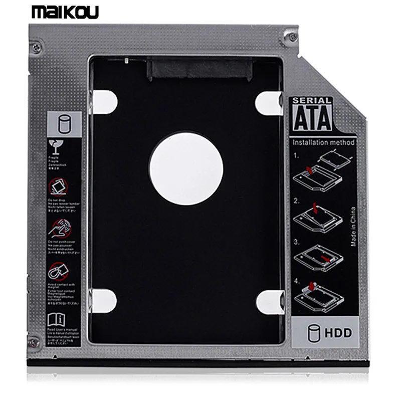 Maikou 12,7 мм SATA 2nd SSD HDD жесткий диск Caddy для DVD-ROM/CD-черный