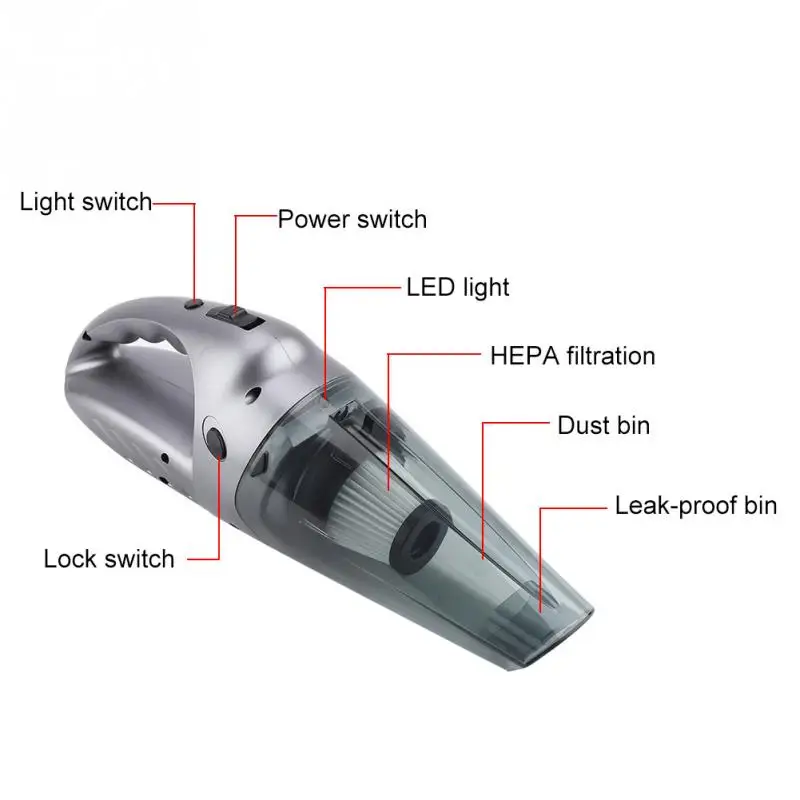 Автомобильный портативный автомобильный мини-пылесос 12 в 120 Вт, влажная сухая грязь пыль, портативный автомобильный пылесос для удаления, вакуумное устройство для чистки