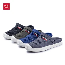 WeiDeng противоскользящие удобные летние пляжные туфли для воды мужские спортивные кроссовки сандалии для Прогулки дышащие Сандалии Croc слипоны