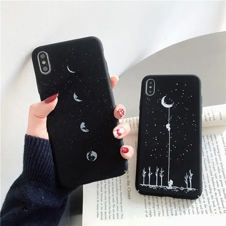 

Space astronaut moon Soft Case For iPhone XS Max XR 6 6S 7 8 Plus X Cover Pattern Cover For Samsung Galaxy S10 Plus S10Lite