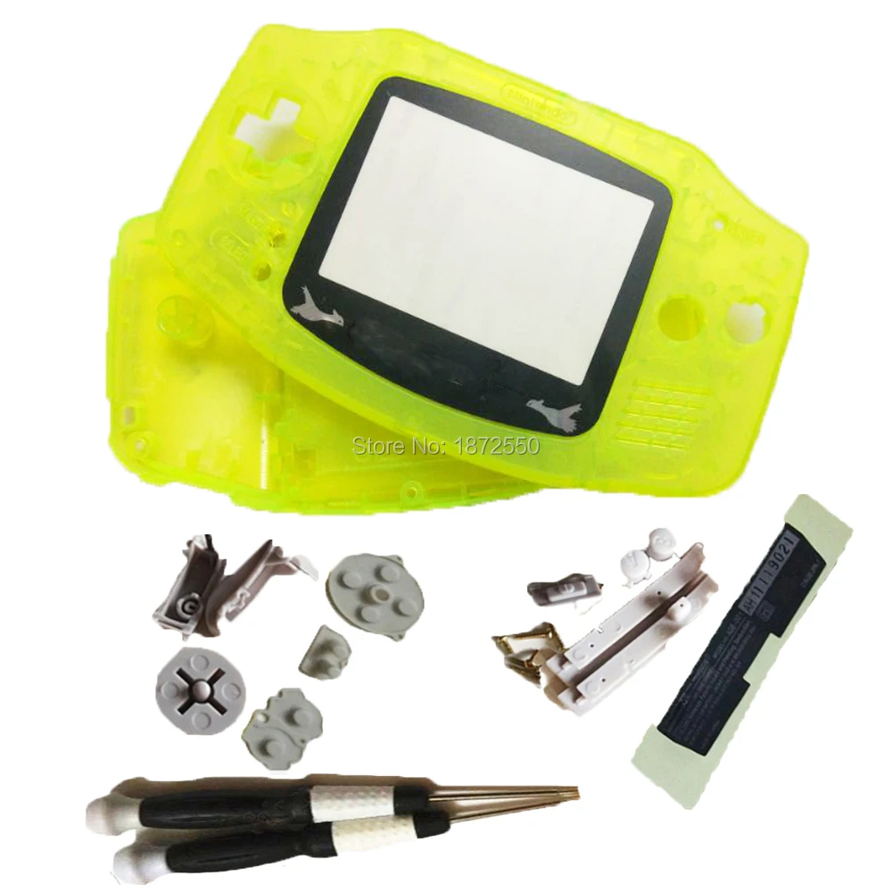 

Hot Limited Screen Lens Housing Transprent Yellow Color Shell For NintendoGBA Case Full Set GBO DMG Game Repair Console Boy Gift