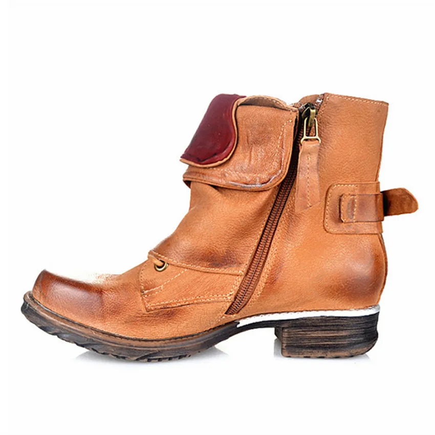 02 Cheville Plat Véritable Botines Éclair Fermeture Botas Color 01 Martin 03 Bottes Femmes Mujer Chaussures Cuir Militares color En Mabaiwan Femme Côté Chaussons Automne color nBzfpB