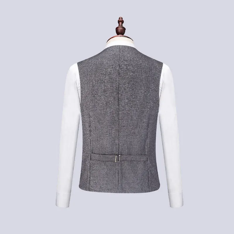 (Блейзер + брюки жилет) Классический мужской костюм s Slim Fit Серый Свадебный жениха