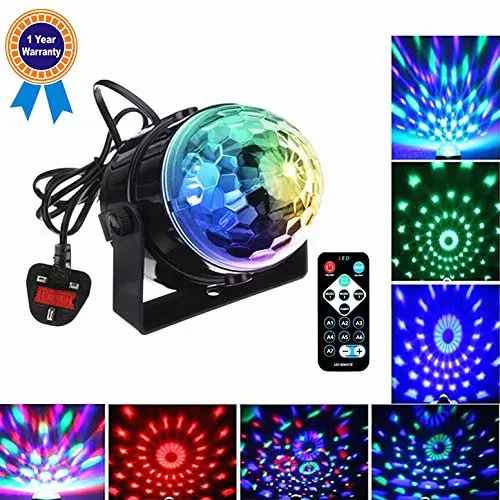3W Mini RGB LED DJ Stage Lights Crystal Magic Ball KTV Disco Laser Lamp Party Light Sound IR Remote Control Christmas Projector | Лампы и