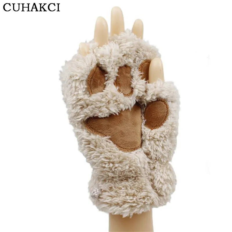 CUAHKCI Fluffy Bear Plush Paw Claw Glove Novelty Halloween Soft