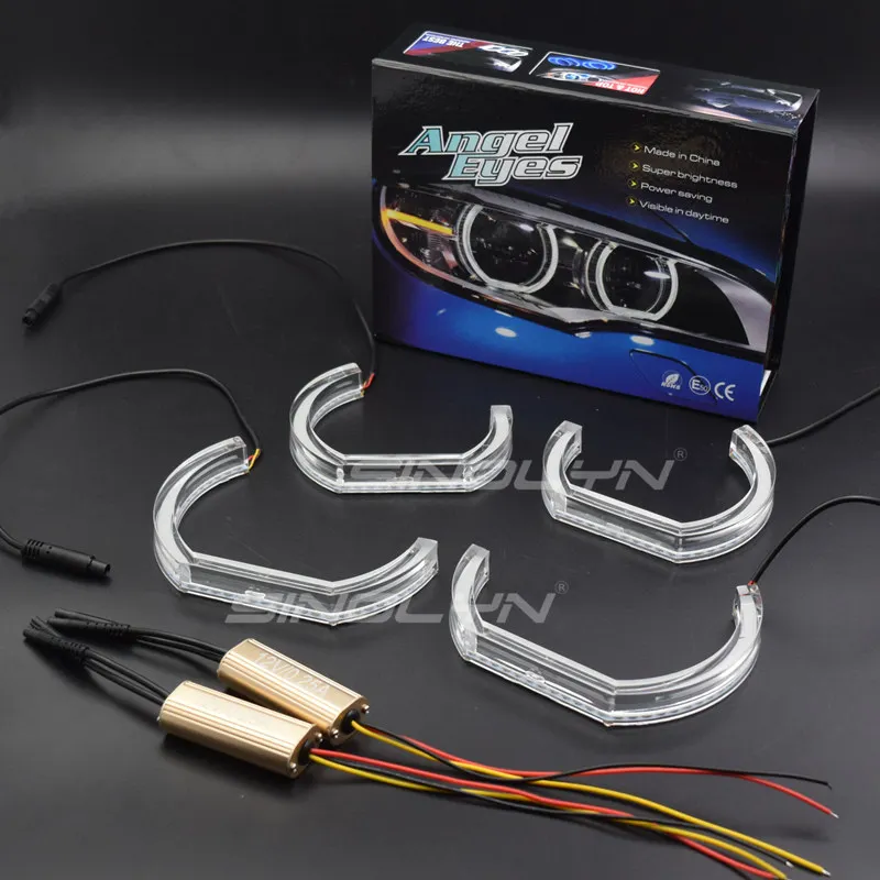 US $56.58 Sinolyn Angel Eyes LED For BMW X5 E70E53 Xenon Headlight Light Ring DTM Halo Lamps LED Tuning Switchback Turn Signal Retrofit