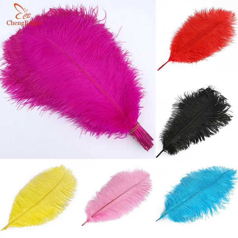 ChengBright 10Pcs 14 16 Inch/35 40cm Real Ostrich Feathers for DIY