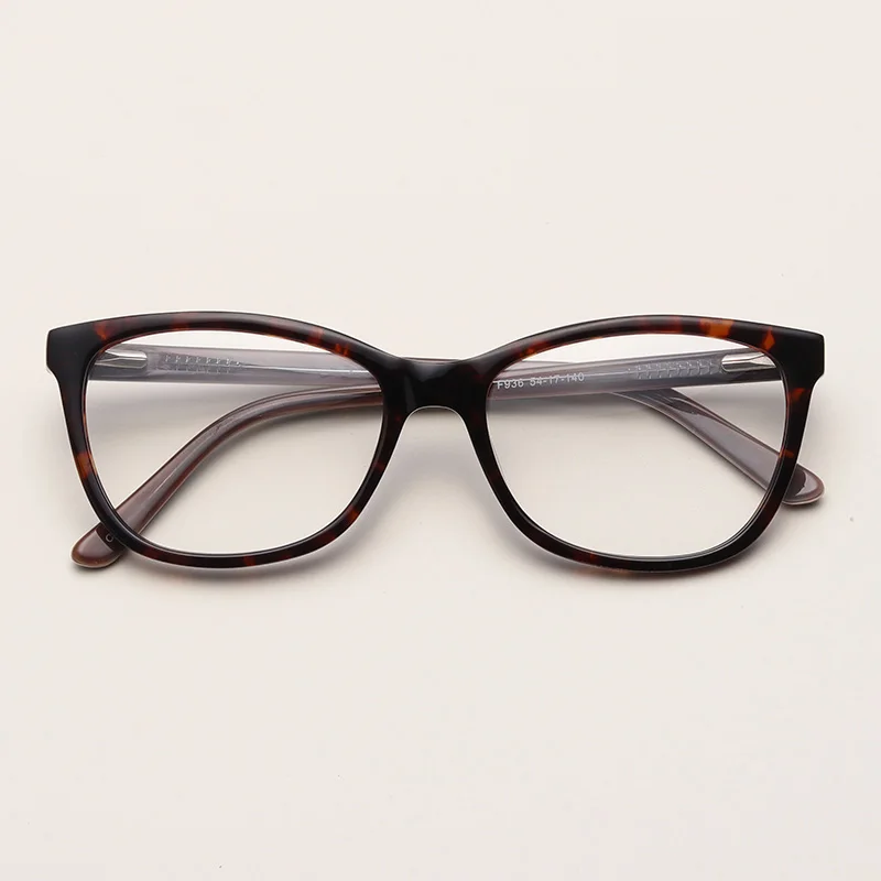 Ацетатная оправа для очков, женские винтажные прозрачные классические ретро очки без диоптрийных линз, Женская оправа# F936 - Цвет оправы: C12