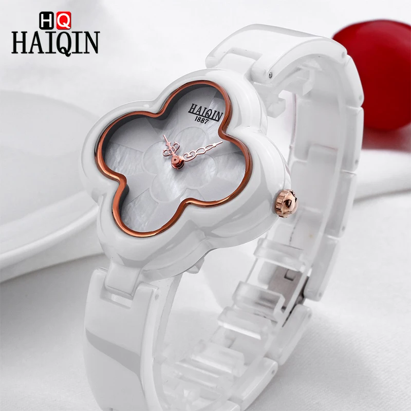 Новые кварцевые часы HAIQIN женские часы керамические водонепроницаемые женские наручные часы кварцевые часы для женщин наручные часы relogio