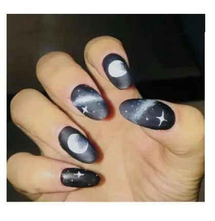 1 лист, лунный свет, стикеры 3D на ногти Nail Art, Луна, затмение, наклейки для ногтей, звездная ночь, наклейки для ногтей, мраморные украшения для ногтей