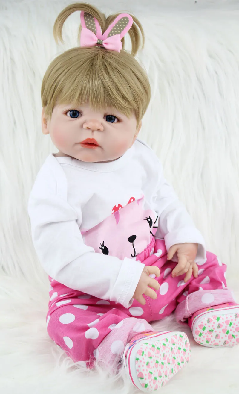 BZDOLL 55 см полностью силиконовый корпус Reborn Girl Baby Doll Игрушки Новорожденные принцесса кукла прекрасный подарок на день рождения подарок ребенку