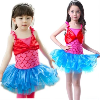 

2017 New Child Kids Christmas Gift Princess The Little Mermaid Ariel Party Fancy Costume Cosplay Girls Ballet Tutu Dress