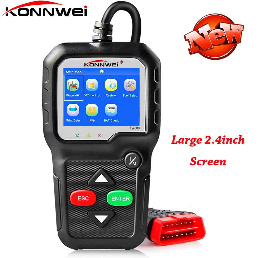 

OBD2 Code Reader Scanner KONNWEI KW680 Full Function OBD2 Scanner Auto Multi-language KW680 OBD 2 Automotive Diagnostic Scanner