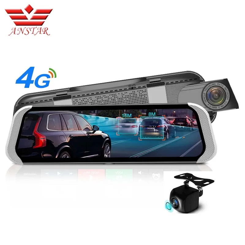 ANSTAR 4G Android Car DVR HD 1080P Mirror Recorder Dash Cam ADAS Rear ...