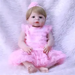 Кукла reborn 23 "Девочка полное тело настоящий силикон reborn baby куклы игрушки для детей bebes возрожденная менина de silicone menina 55 см