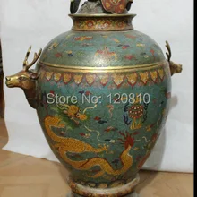 3" Китай Перегородчатой Бронза персик олень Зверь Курильница Курильница