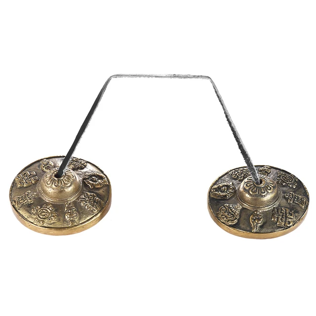  Tingsha Tibetan Bell (Chimes) Buddhist Lucky Symbols (Medium) :  Musical Instruments