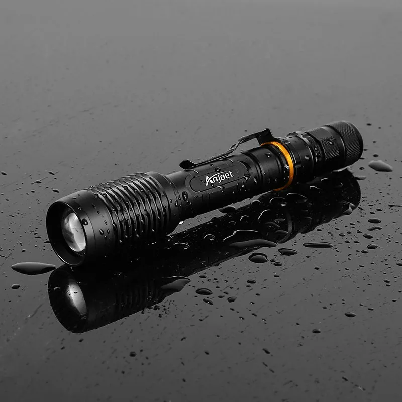 Anjoet Super Bright CREE XM-L2 LED aluminum Flashlights 5 Mode Torch 8000Lumens Zoomable light For 2x18650 batteries charger Anjoet Super Bright CREE XM-L2 LED aluminum Flashlights 5 Mode Torch 8000Lumens Zoomable light For 2x18650 batteries charger