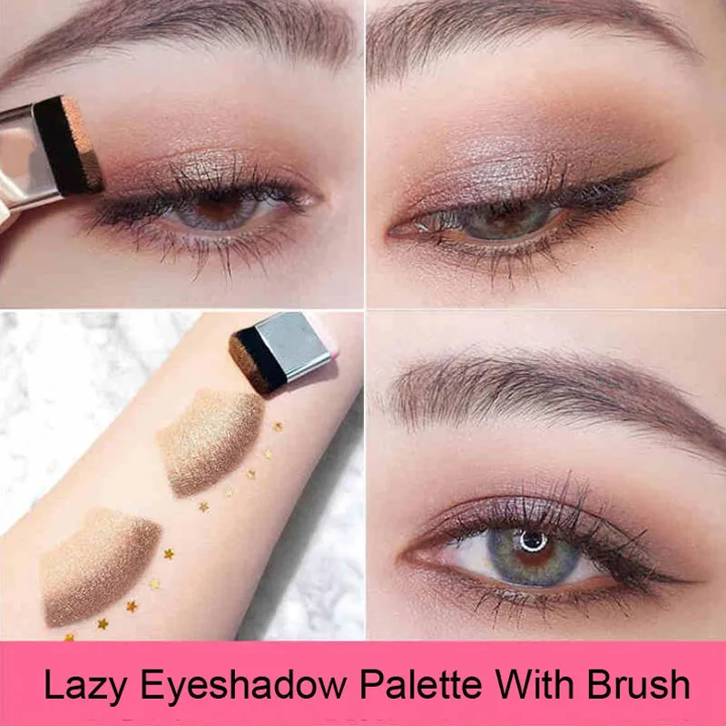 Двухцветная матовая палитра теней для век Lazy Eye Shadow, пудра для век, радужная удобная быстрая натуральные тени для век, корейская косметика