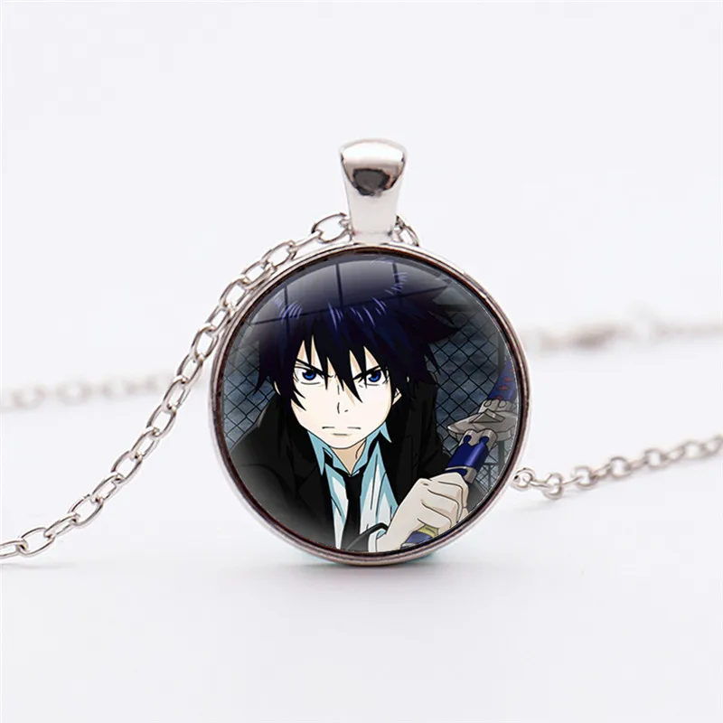 Популярное аниме голубое Exorcist посеребренное ожерелье Rin Okumura милое женское