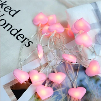 

1.5 M 10 LED Fairy Pink Heart-shaped LED String Battery Operated String Lights Decoration For Christmas New Year Valentine's Day