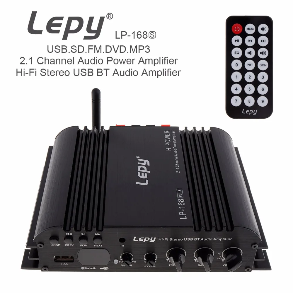 Lepy 45W X 2 hi-fi стерео USB Bluetooth автомобильный аудио усилитель поддержка EDR Bluetooth 2,1 канал/сабвуфер/U диск с пультом