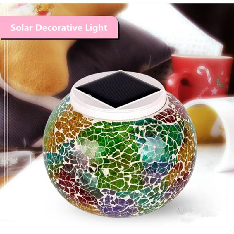 

Solar Powered Mosaic Glass Ball Garden Lights IP65 Waterproof Outdoor Solar Lawn Light Colorful Yard Balcony Lamps Decoration